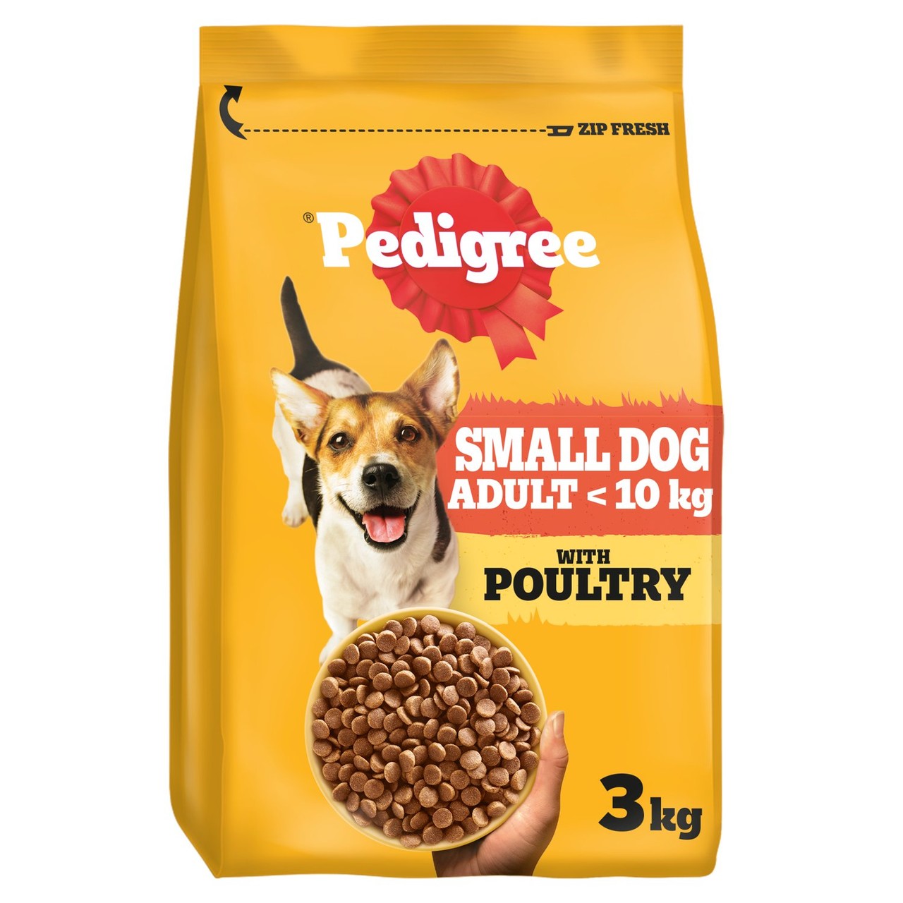 Pedigree Small Dog Complete Dry Food With Poultry And Vegetables 3kg