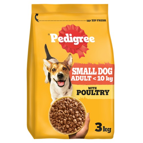 Pedigree Small Dog Complete Dry Food With Poultry And Vegetables 3kg