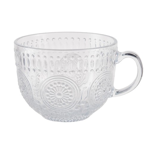 Nutmeg Embossed Glass Mug