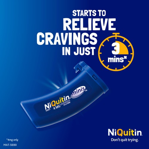 NiQuitin Mini Mint Nicotine Lozenges -4mg, 60 Minis - Stop Smoking Aid