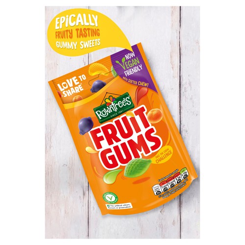 Rowntree's Fruit Gums Vegan Friendly Sweets Sharing Bag 