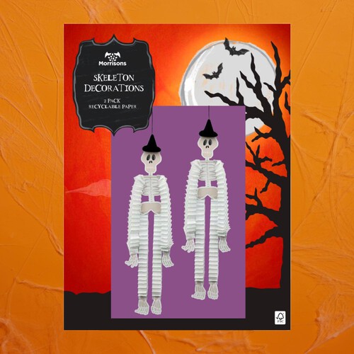 Morrisons Halloween Paper Skeletons 