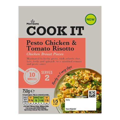 Morrisons Cook It Pesto Chicken & Tomato And Vegetable Risotto Pan Fry