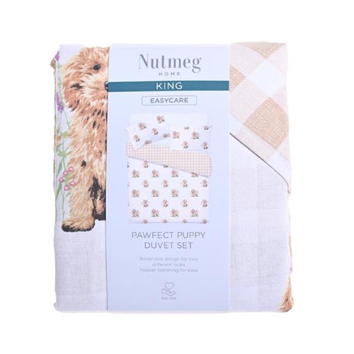 Nutmeg Home Easy Care Pawfect Puppy Duvet Set King