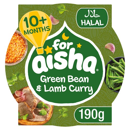 For Aisha Green Bean & Lamb Curry Tray Meal 10m+