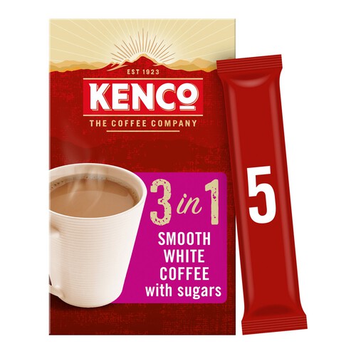 Kenco 3 in 1 Smooth White Instant Coffee with Sugar Sachets 