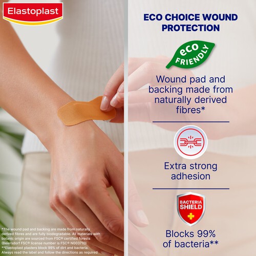 Elastoplast Green & Protect Eco Friendly Fabric Plasters 