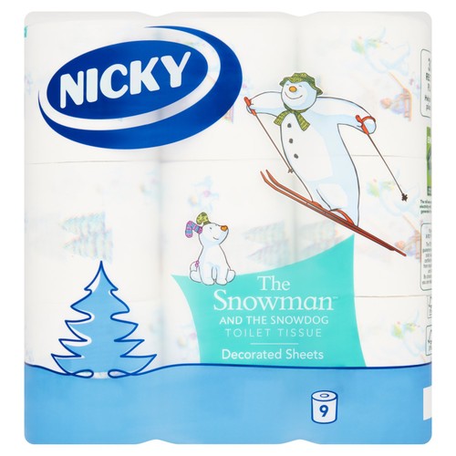 Nicky The Snowman & Snow Dog Toilet Tissue 9 Rolls
