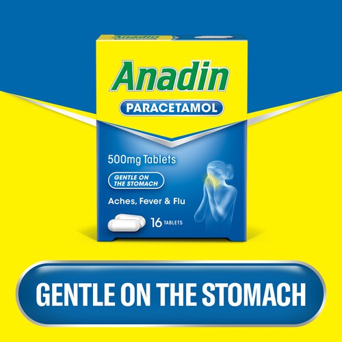 Anadin Paracetamol Pain Killer Aches Fever & Flu Tablets