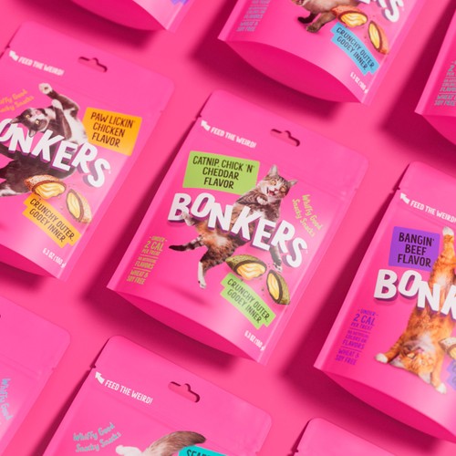 Bonkers Catnip Chick 'N' Cheddar Flavour Cat Treats
