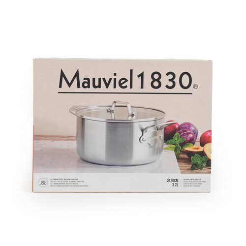 Mauviel 20cm Tri-Ply Casserole Pan Stainless Steel