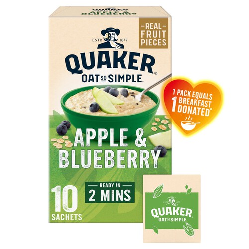 Quaker Oat So Simple Apple & Blueberry Porridge Sachets 