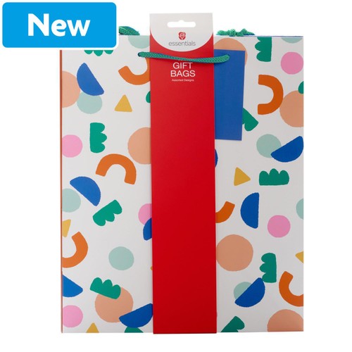 Essentials Party Brights Large Gift Bag Pack