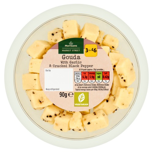 Morrisons Deli Gouda with Garlic & Cracked Black Pepper   90g