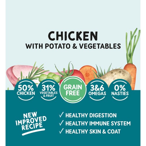 Naturo Grain Free Dry Adult Dog Food In Chicken & Potato With Vegetables