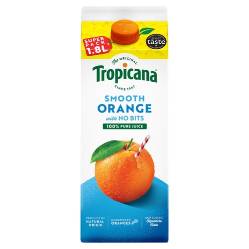 Tropicana Smooth Orange Juice with No Bits 1.8l