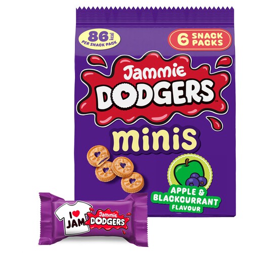 Jammie Dodgers Biscuit Minis Apple & Blackcurrant Multipack 6 Packs