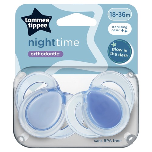 Tommee Tippee Night time Orthodontic Soothers 18-36M Morrisons