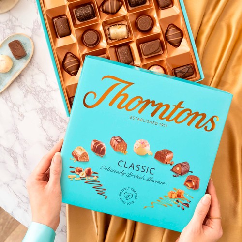Thorntons Classic Milk, Dark, White Large Chocolate Gift Box