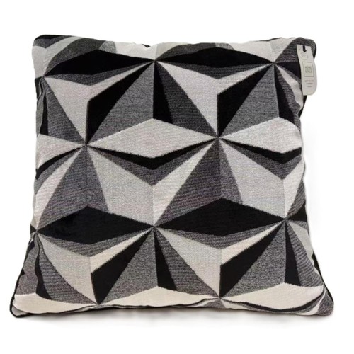 Home Style Geo Velvet Cushion White 48X48Cm