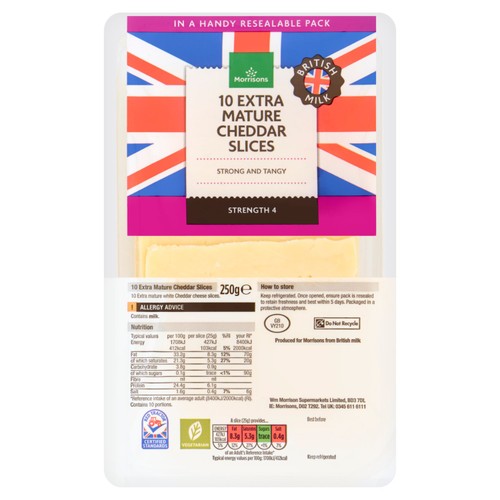Morrisons Extra Mature Cheese Slices 250g
