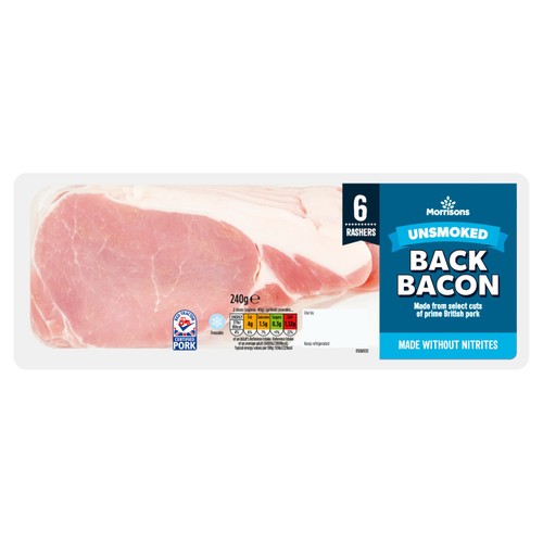 Morrisons Nitrate Free Unsmoked Back Bacon 
