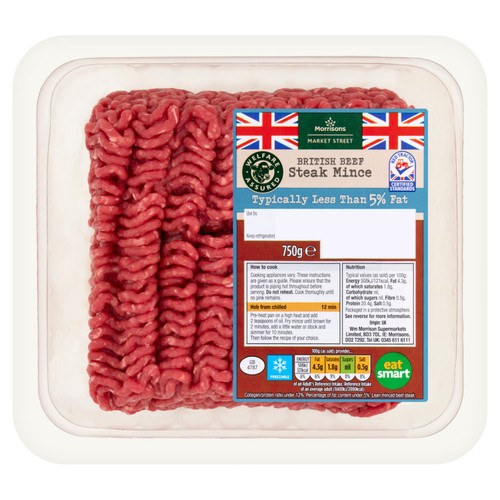 Morrisons British Beef Steak Mince 5% Fat 750g