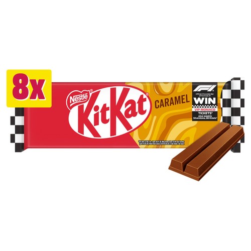 KitKat 2 Finger Caramel Milk Chocolate Biscuit Bars 8 Pack Multipack
