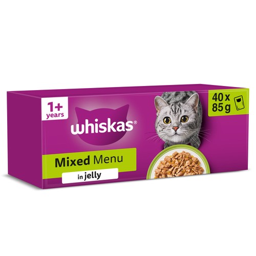 Whiskas 1+ Mixed Menu Adult Wet Cat Food Pouches in Jelly
