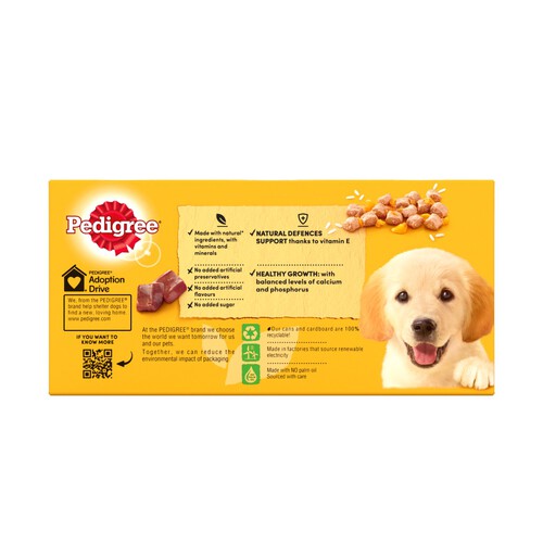 Pedigree Puppy Wet Dog Food Tins Mixed In Jelly