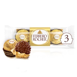 Ferrero Rocher Milk Chocolate Hazelnut Pralines Treat Pack 3 Pieces 37.5g 3 per pack