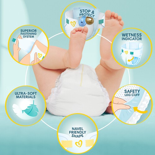 Pampers Premium Protection New Baby Size 1 50 Nappies Essential Pack