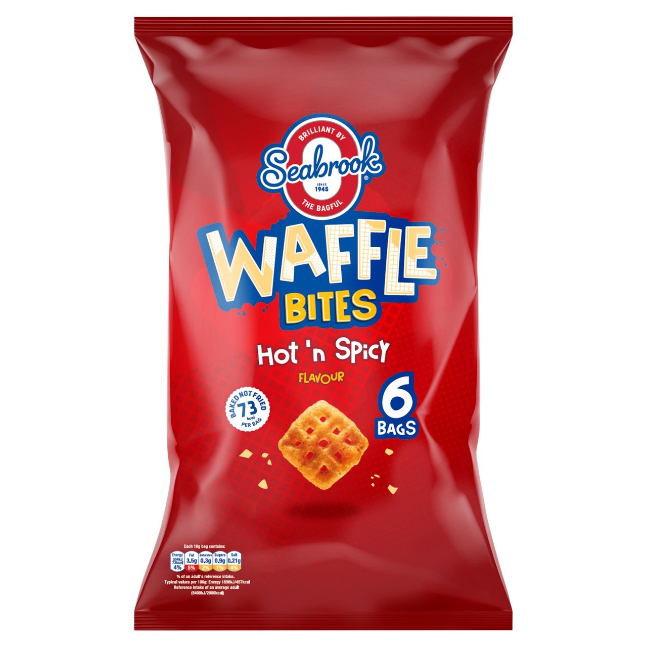 Seabrook Waffle Bites Hot & Spicy 6 Pack