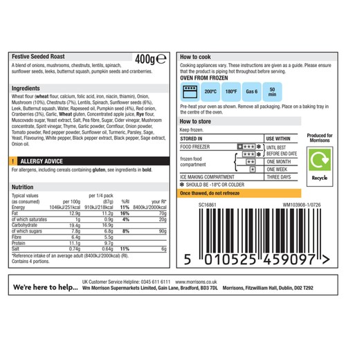 Morrisons Plant Revolution Seeded Roast 400g