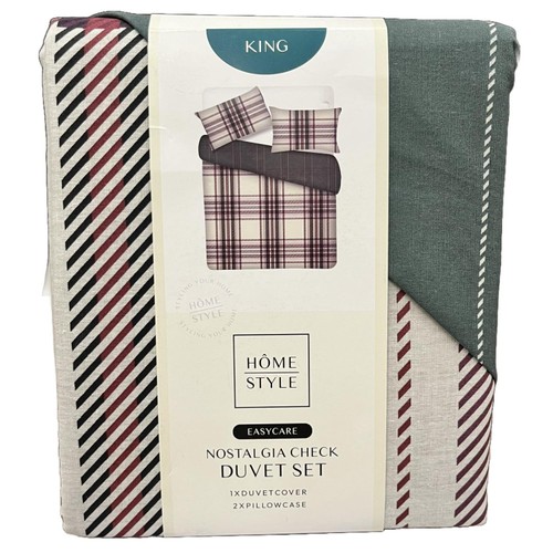 Home Style Nostalgia Check Duvet Cover Set King