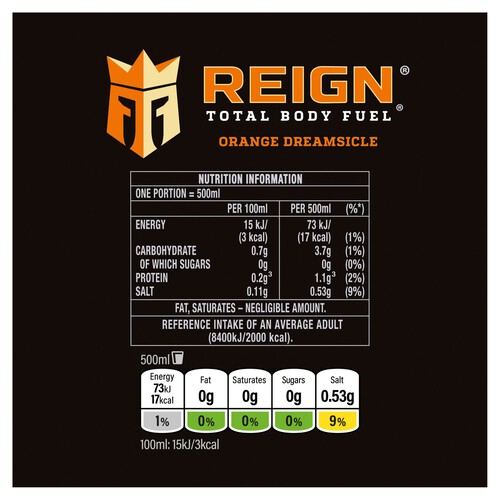 Reign Orange Dreamsicle Zero Sugar Energy Drink