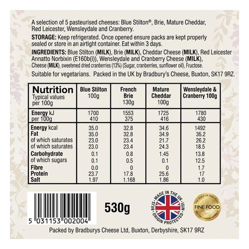 Bradburys Summer Cheese Selection 530g