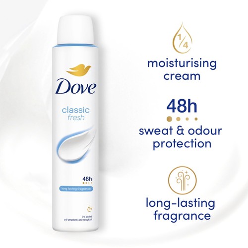 Dove Women Antiperspirant Deodorant Classic Aerosol 200ml