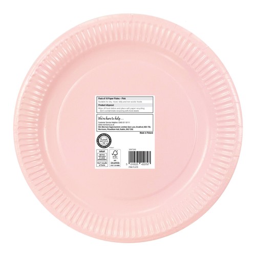 Nutmeg Pink Paper Plates 10 Pack