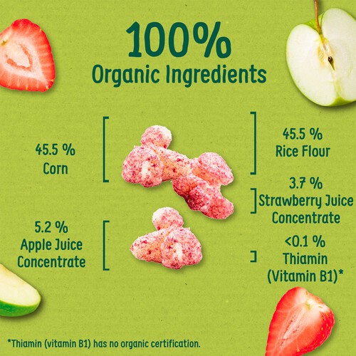 Organix Strawberry & Apple Puffcorn 10g