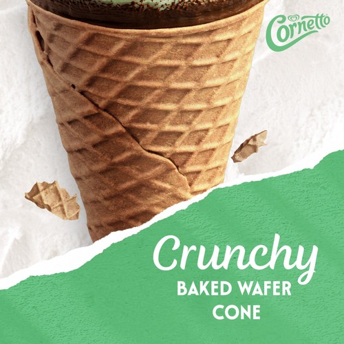 Cornetto Mint Ice Cream Cones 6 x 90ml