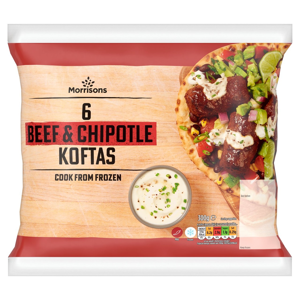 Morrisons 6 Beef & Chipotle Koftas 300g
