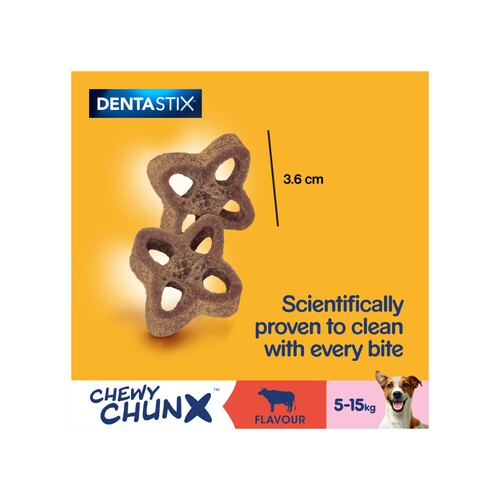 Pedigree Dentastix Chewy Chunx Mini Adult Small Dog Treat Beef 