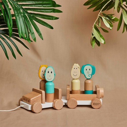 Matchstick Monkey Wooden Safari Jeep Toy