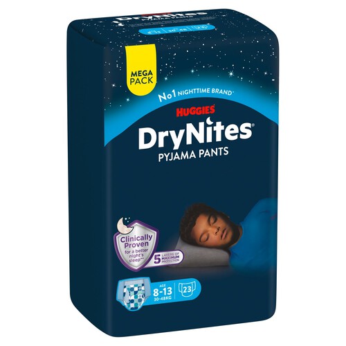 Huggies Drynites Pyjama Pants Age 8-13 Boy Mega 