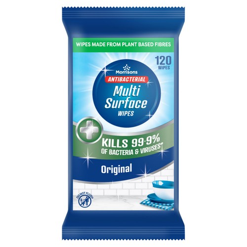 Morrisons 120 Original Anti-Bacterial Multi Surface Large Wipes