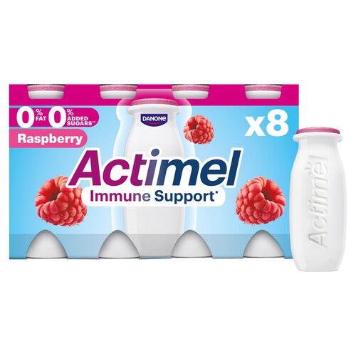 Actimel 0% Fat Raspberry Yogurt Drinks