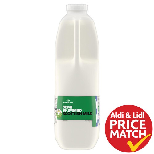 Morrisons Scottish Semi Skimmed Milk 2 Pint