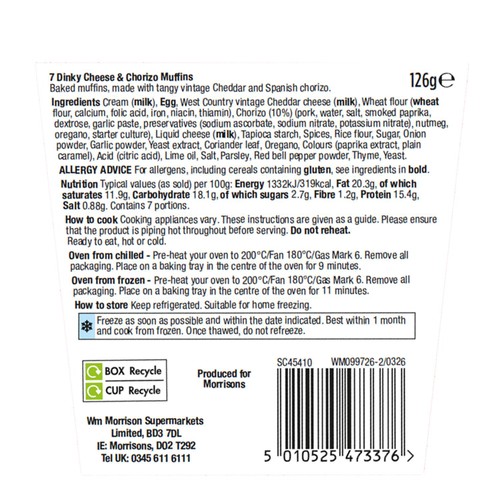 Morrisons The Best Spanish Chorizo Muffins 126g