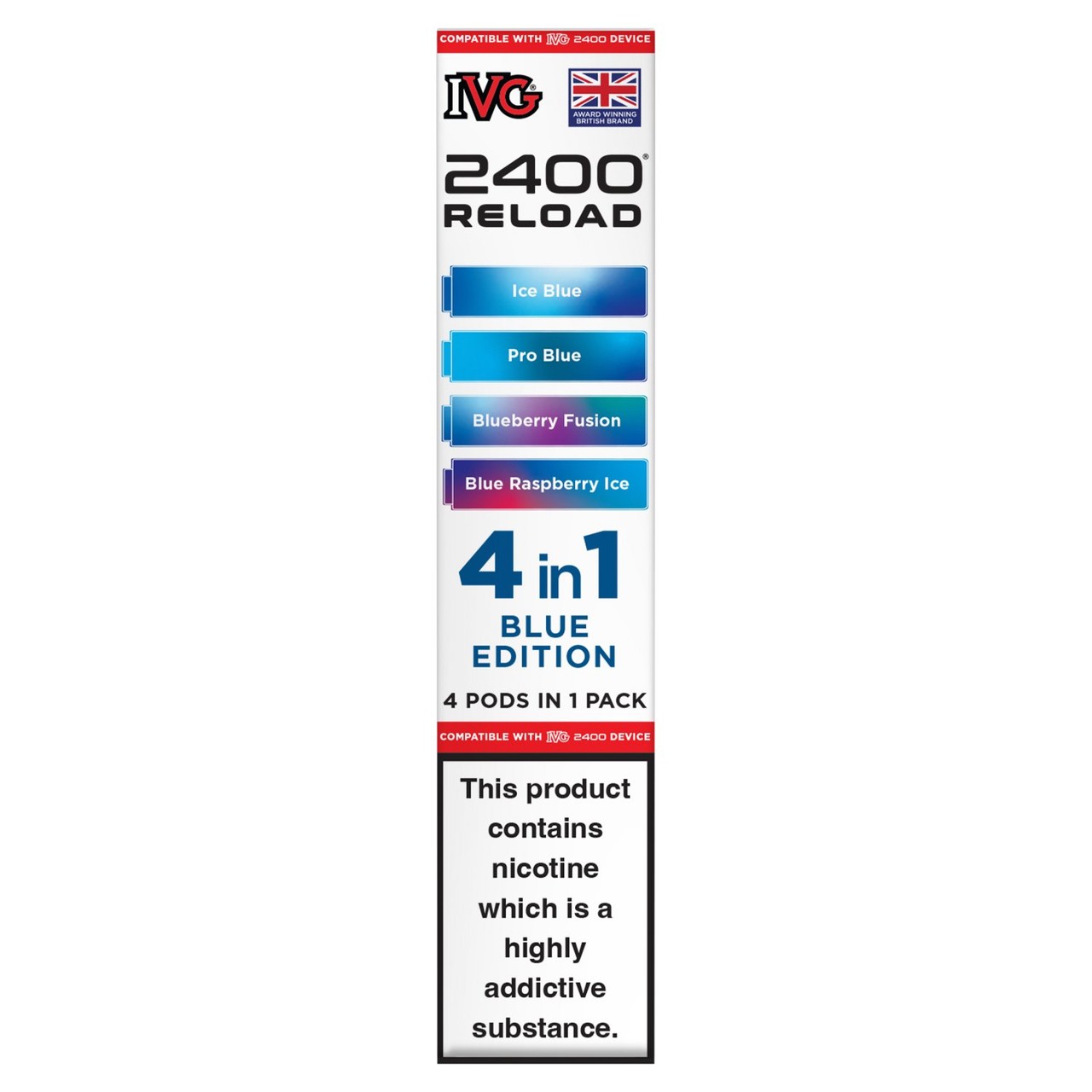 Ivg 2400 Reload 4 Pod Pack Blue Edition